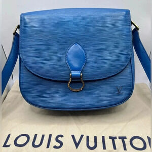 LOUIS VUITTON LV Saint Cloud GM Shoulder Bag Epi Leather Blue